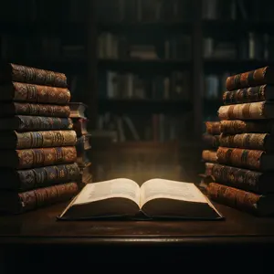 AI画像 机の上に置かれた古い書物