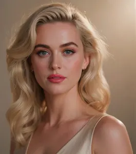 AI画像 ブロンドヘアの外国人女性のバストアップショット