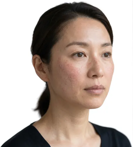 フリーAI画像, CC0 AI画像, 写真（AI画像）, 人物（AI画像）, 女性（AI画像）, アジア人女性, 中年女性, ポートレイト, 白背景