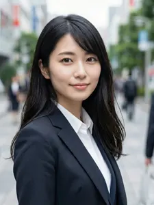 AI画像 街中の女性社員