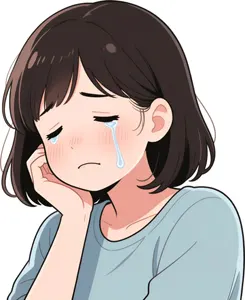 AI画像 涙を流す女性