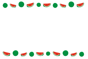 フリーイラスト スイカの飾り枠