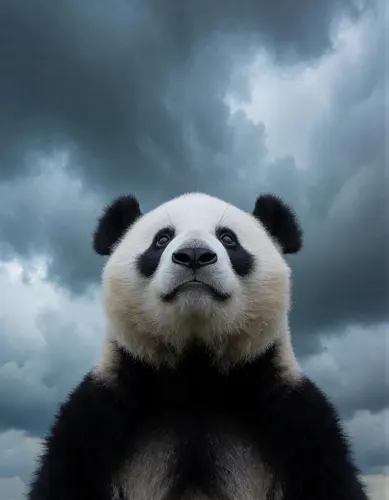 フリーAI画像, CC0 AI画像, 写真（AI画像）, 動物（AI画像）, 哺乳類, ジャイアントパンダ, 立つ（動物）