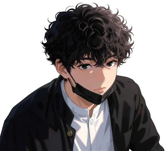 フリーAI画像, CC0 AI画像, イラスト（AI画像）, 人物（AI画像）, 少年（AI画像）, 学生（生徒）, 学生服, 高校生, 詰襟学生服（学ラン）, 衛生マスク