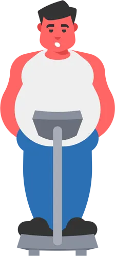 フリーイラスト, CC0 イラスト, ベクター, AI, 人物（イラスト）, 男性（イラスト）, 肥満, メタボリックシンドローム, 体重計