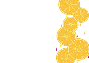 フリーイラスト スライスされたオレンジの背景
