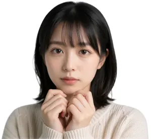 AI画像 ぶりっ子ポーズのアジア人女性