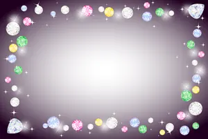 フリーイラスト キラキラの宝石のフレーム