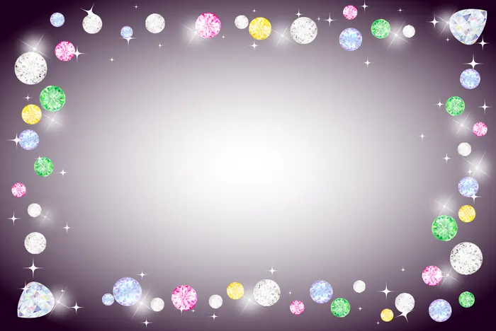 フリーイラスト, CC0 イラスト, ベクター, AI, 背景（イラスト）, 枠（フレーム）, フレーム（横）, フレーム（囲み）, 宝石, ダイヤモンド