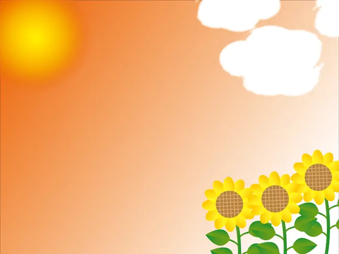 フリーイラスト, CC0 イラスト, ベクター, AI, 風景（イラスト）, 花（イラスト）, 向日葵（ヒマワリ）, 夏（イラスト）, 夕日（夕陽）, 夕方（夕暮れ）, 夕焼け