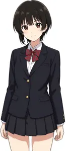 AI画像 ショートヘアの女子学生