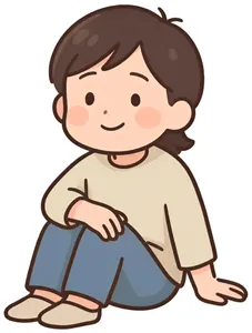 AI画像 床に座った女性