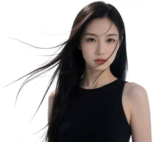 AI画像 黒髪がなびくアジア人女性