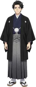 AI画像 紋付羽織袴姿の男性