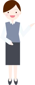 フリーイラスト 案内する女性会社員の全身姿