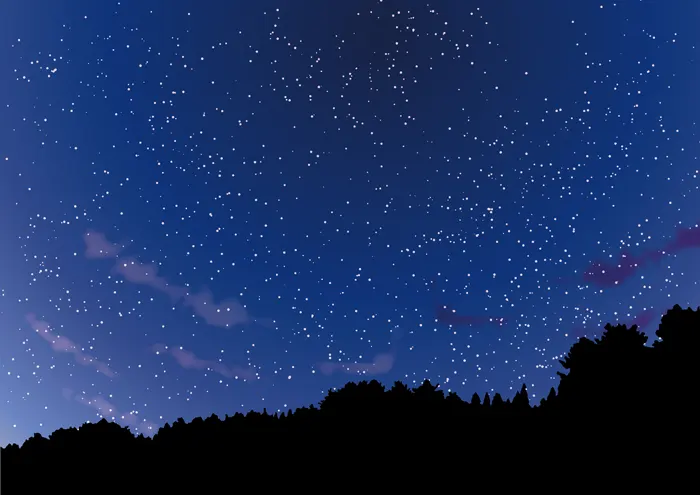 フリーイラスト, CC0 イラスト, ベクター, EPS, 風景（イラスト）, 自然, 夜, 夜空, 星