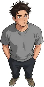 AI画像 ポケットに手を入れた若い男性