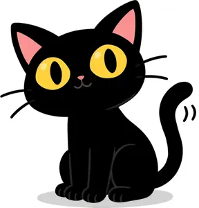 AI画像 座っている黒猫