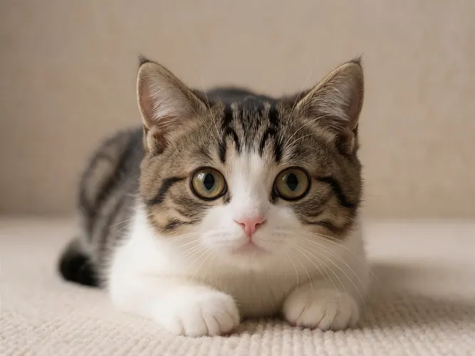 フリーAI画像, CC0 AI画像, 写真（AI画像）, 動物（AI画像）, 哺乳類, 猫（ネコ）, 子猫, キジ白猫