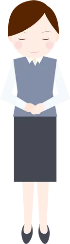 フリーイラスト, CC0 イラスト, ベクター, AI, 人物（イラスト）, 女性（イラスト）, ビジネス, 仕事, 職業, オフィスレディ（OL）, 事務服, お辞儀, 挨拶