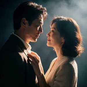 AI画像 向かい合う中年夫婦