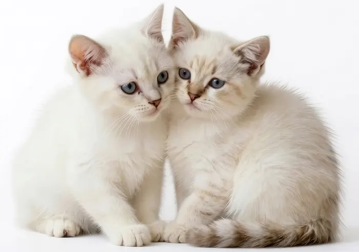 フリーAI画像, CC0 AI画像, 写真（AI画像）, 動物（AI画像）, 哺乳類, 猫（ネコ）, 子猫, 白背景