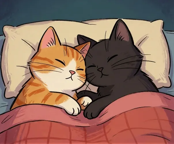 フリーAI画像, CC0 AI画像, イラスト（AI画像）, 動物（AI画像）, 哺乳類, 猫（ネコ）, 寝る（動物）