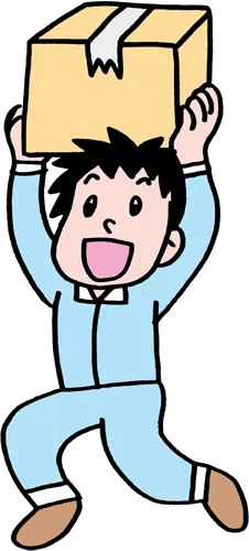フリーイラスト, CC0 イラスト, ベクター, AI, 人物（イラスト）, 男性（イラスト）, 仕事, 職業, 運輸業（運送業）, 宅急便（宅配便）, 段ボール（ダンボール）, 荷物