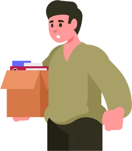 フリーイラスト 解雇された男性従業員