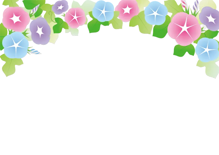 フリーイラスト, CC0 イラスト, ベクター, AI, 背景（イラスト）, 植物（イラスト）, 花（イラスト）, 朝顔（アサガオ）, 夏（イラスト）