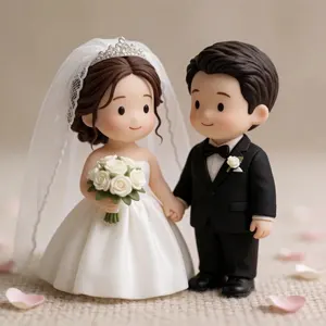 AI画像 新郎新婦のフィギュア