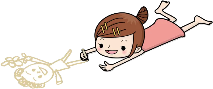 フリーイラスト, CC0 イラスト, ベクター, AI, 人物（イラスト）, 子供（イラスト）, 女の子, 絵を描く, 落書き