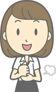 フリーイラスト 納得するブラウス姿の女性会社員