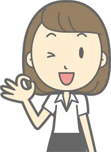 フリーイラスト OKサインのブラウス姿の女性会社員