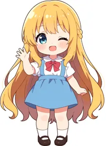 AI画像 片目を閉じた女の子