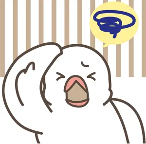 フリーイラスト 失敗した白文鳥