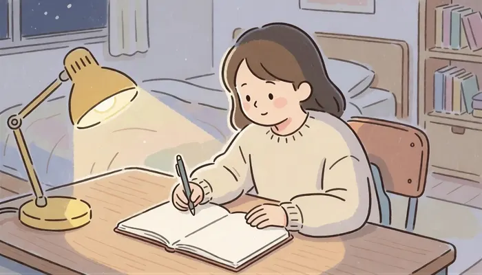 フリーAI画像, CC0 AI画像, イラスト（AI画像）, 人物（AI画像）, 少女（AI画像）, 勉強（学習）, 書く, ノート