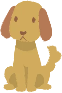 フリーイラスト 座った犬