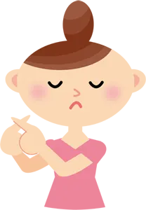 フリーイラスト 指でバツ印を作る女性