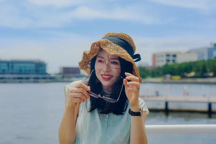 フリー写真, CC0 写真, 人物（写真）, 女性（写真）, アジア人女性, 若い女性, ポートレイト, 日本人, 帽子姿, サングラス