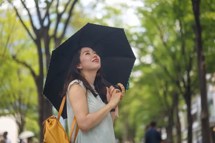フリー写真, CC0 写真, 人物（写真）, 女性（写真）, アジア人女性, 若い女性, ポートレイト, 日本人, 日傘, 見上げる