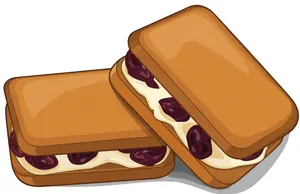 フリーイラスト レーズンバターサンド
