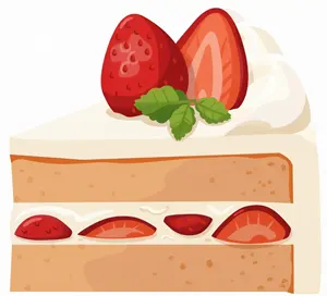 フリーイラスト 苺ショートケーキ