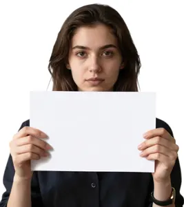 AI画像 メッセージボードを持つ外国人女性
