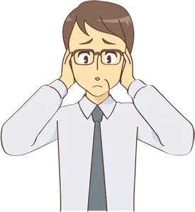 フリーイラスト 悩む上司