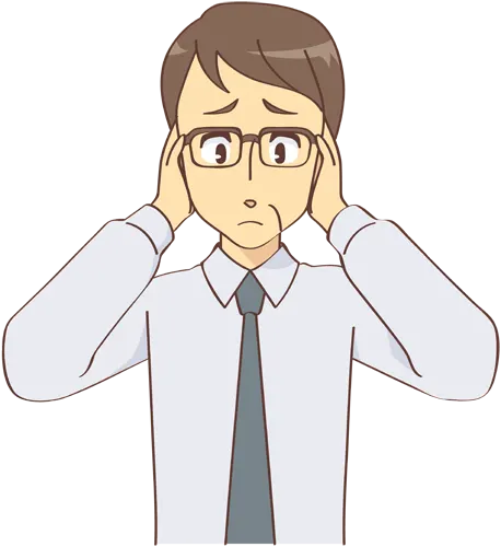 フリーイラスト, CC0 イラスト, ベクター, AI, 人物（イラスト）, 男性（イラスト）, 中年男性, 上司, 眼鏡姿, ビジネス, ビジネスマン, サラリーマン, ワイシャツ姿, 悩む, 困る