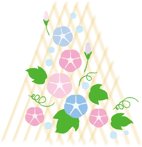 フリーイラスト, CC0 イラスト, ベクター, AI, 植物（イラスト）, 花（イラスト）, 朝顔（アサガオ）, 夏（イラスト）
