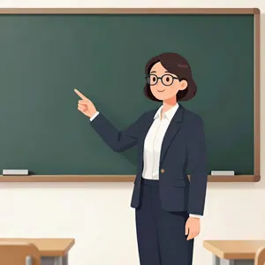 AI画像 授業中の学校の先生