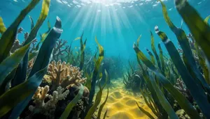 AI画像 海草と珊瑚礁がある海の中の風景