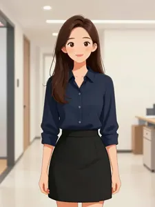 AI画像 オフィスの中の女性会社員